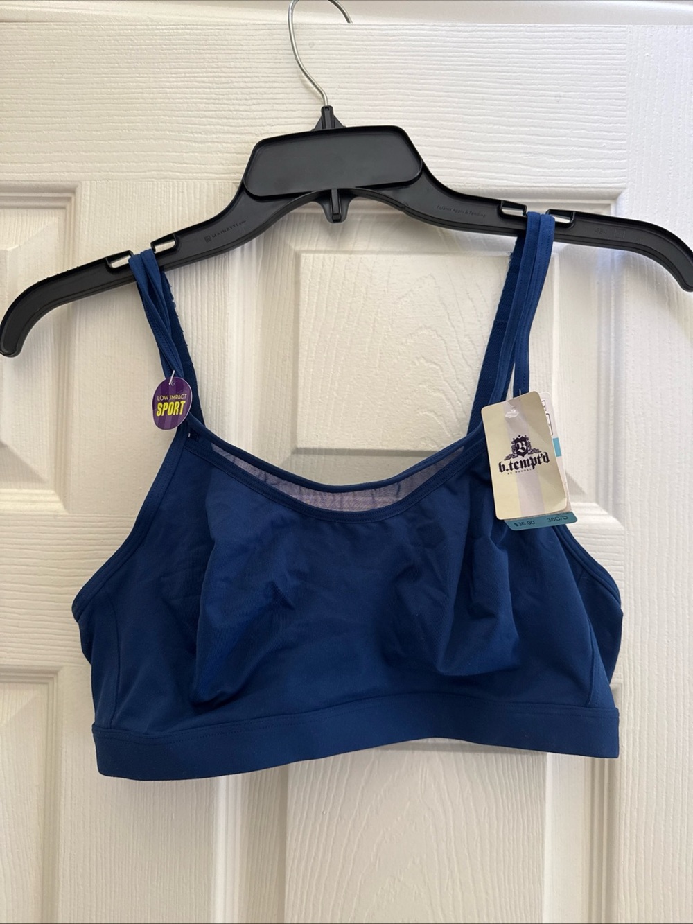 B. Tempt’d Navy Blue Low-Impact Sports Bralette Sz 36C new